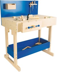 Small Foot - Houten speelgoed werkbank blauw met accessoires voor kinderen