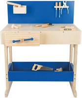 Small Foot - Houten speelgoed werkbank blauw met accessoires voor kinderen-2