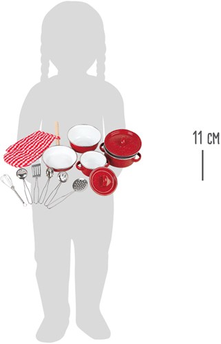 Small Foot - Pannenset en Kookgerei Rood voor Speelkeuken, 11-delig-3