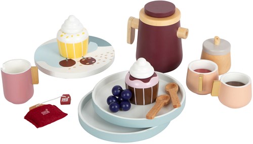 Houten koffie en theeset speelgoed Small Foot - 16-delig Scandinavisch design-3