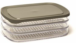 Amuse vleeswarendoos - stapelbare vershouddoos grijs 3-delig 750 ml