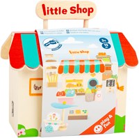 Small Foot houten speelwinkel poppenhuis - meeneemkoffer, 15-delig