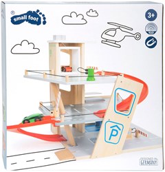 Small Foot houten parkeergarage met wasstraat - speelgoedgarage