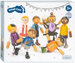 Small Foot houten poppenfamilie buigzaam met baby - poppenhuis speelgoed