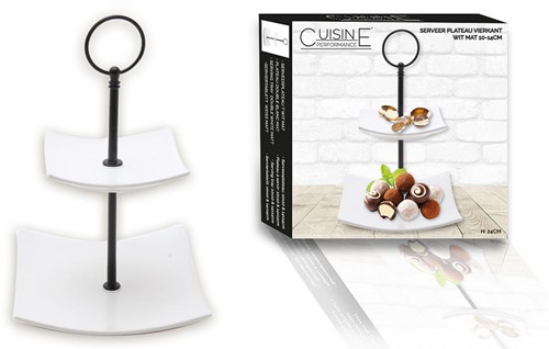 Cuisine Performance Etagere 2-laags 10-14cm mat wit