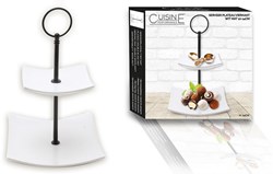 Cuisine Performance présentoir à gâteaux jouet 2 niveaux blanc mat carton 10-14cm