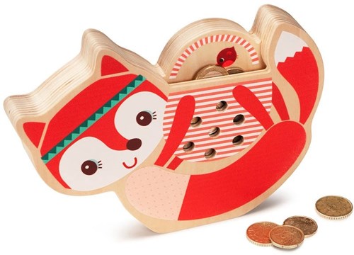 Lilliputiens tirelire Alice - tirelire en bois animaux pour enfants