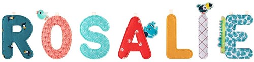 Lilliputiens décoration lettre H alphabet peluche rose bleu-3