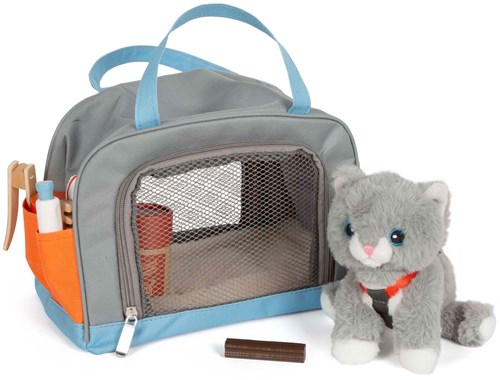 Small Foot knuffel kat - pluche speelgoed met draagtas en verzorgingsset-2