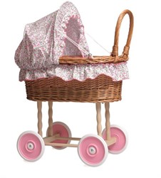 Egmont Toys Landau de poupée en roseau 44x27x58 cm avec capote fleurie