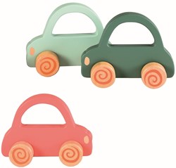 Egmont Toys houten auto's speelgoed set - 6 stuks - kleurrijk