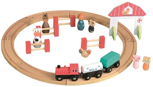 Egmont Toys Treinbaan hout met trein en figuurtjes 45x45 cm