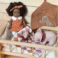 Egmont Toys Houten wieg met dekentje 50x30x27 cm-2