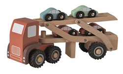 Egmont Toys Transport de voitures en bois avec 4 voitures