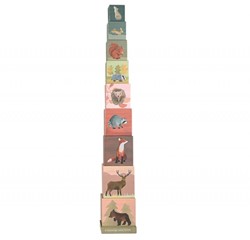 Egmont Toys Stapelkubussen bosdieren 15x15x15 cm