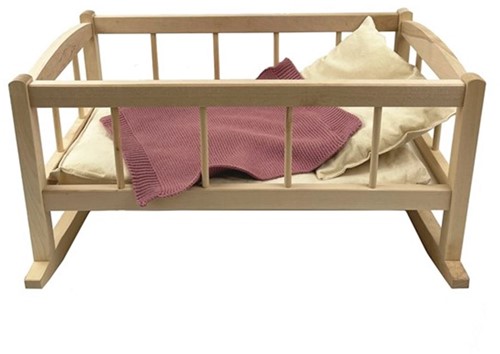 Egmont Toys Houten wieg met dekentje 50x30x27 cm