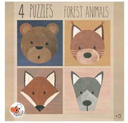 Egmont Toys 4 Puzzels Bosdieren 23x23x4 cm