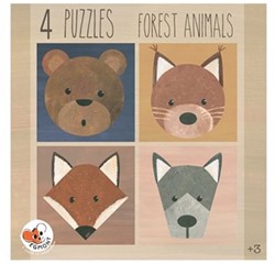 Egmont Toys 4 Puzzels Bosdieren 23x23x4 cm