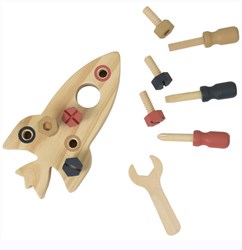 Egmont Toys houten raket bouwpakket - educatief speelgoed 19x10x3 cm