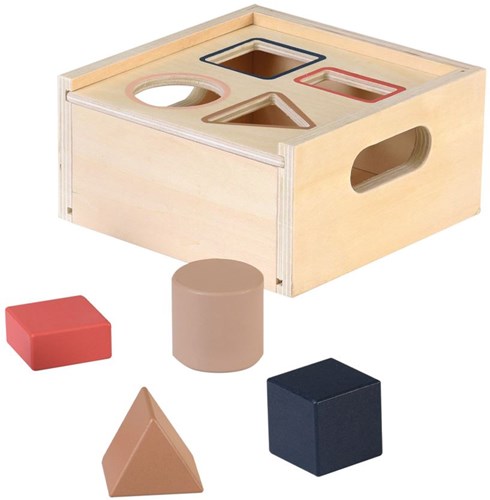 Egmont Toys houten vormenbox speelgoed educatief multicolor 13x13x7 cm