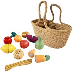 Egmont Toys houten speelgoed fruit en groenten boodschappenmand 2+