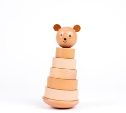 Egmont Toys houten stapelbeer speelgoed 21x10x10 cm vanaf 2 jaar
