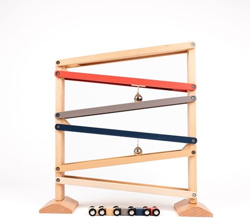 Egmont Toys houten autobaan FSC hout met bel - speelgoed racebaan