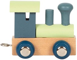 Small Foot houten lettertrein Polar - speelgoed trein blauw groen decoratie