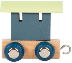 Small Foot houten lettertrein Polar wagon blauw groen speelgoed decoratie