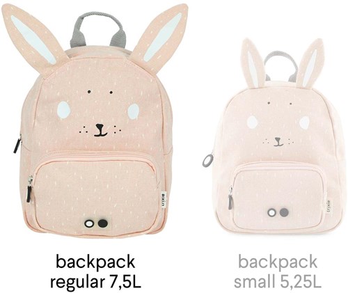 Trixie rugzak - schooltas waterafstotend Mrs. Rabbit roze konijn-3