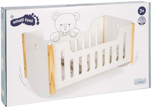 Houten poppenbed wit Little Button - poppenbedje voor poppen tot 46 cm