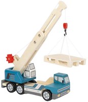 Houten kraanwagen speelgoed met pallet - kraanwagen voor kinderen-2