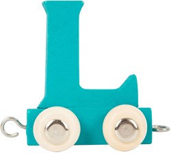 Small Foot houten lettertrein blauw L speelgoed treinset 12 stuks