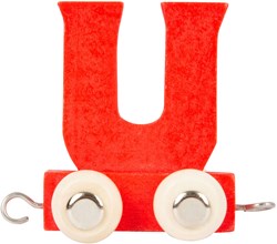 Small Foot houten lettertrein U rood - speelgoedtrein letterset 12 stuks