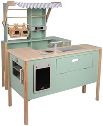 Small Foot speelgoedwinkel en kinderkeuken hout groen - rollenspel