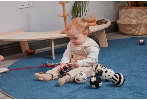 Cosy baby balles à motifs noir et blanc jouet sensoriel 6 pièces
