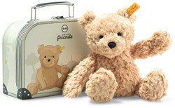 Steiff pluche Jimmy Teddy bear in suitcase, light brown - 25 cm