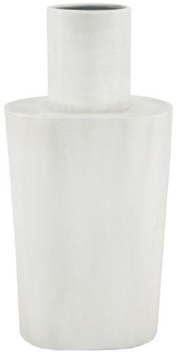 Vase métal blanc design moderne décoration 28,5cm vases à fleurs