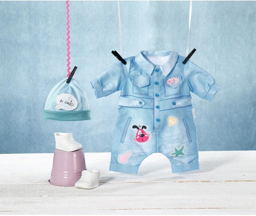 Deluxe Jean Overall poppenkleding 43 cm denim outfit BABY born-2