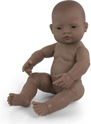 Miniland Babypop Bruin Meisje met Vanillegeur - 40 cm Pop