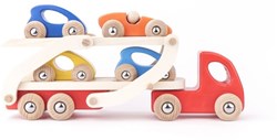 Bajo houten autotransporter eco speelgoed vrachtwagen