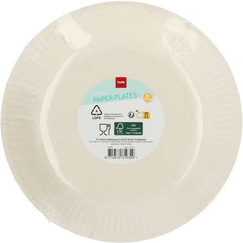 Folat Safari papieren borden 23cm - 8 stuks kinderfeestje party-3
