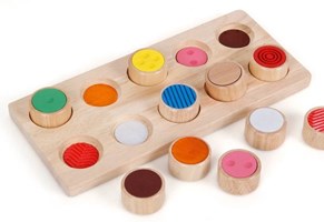 Sensorische voelpuzzels, stenen en borden - leren met handen en zintuigen