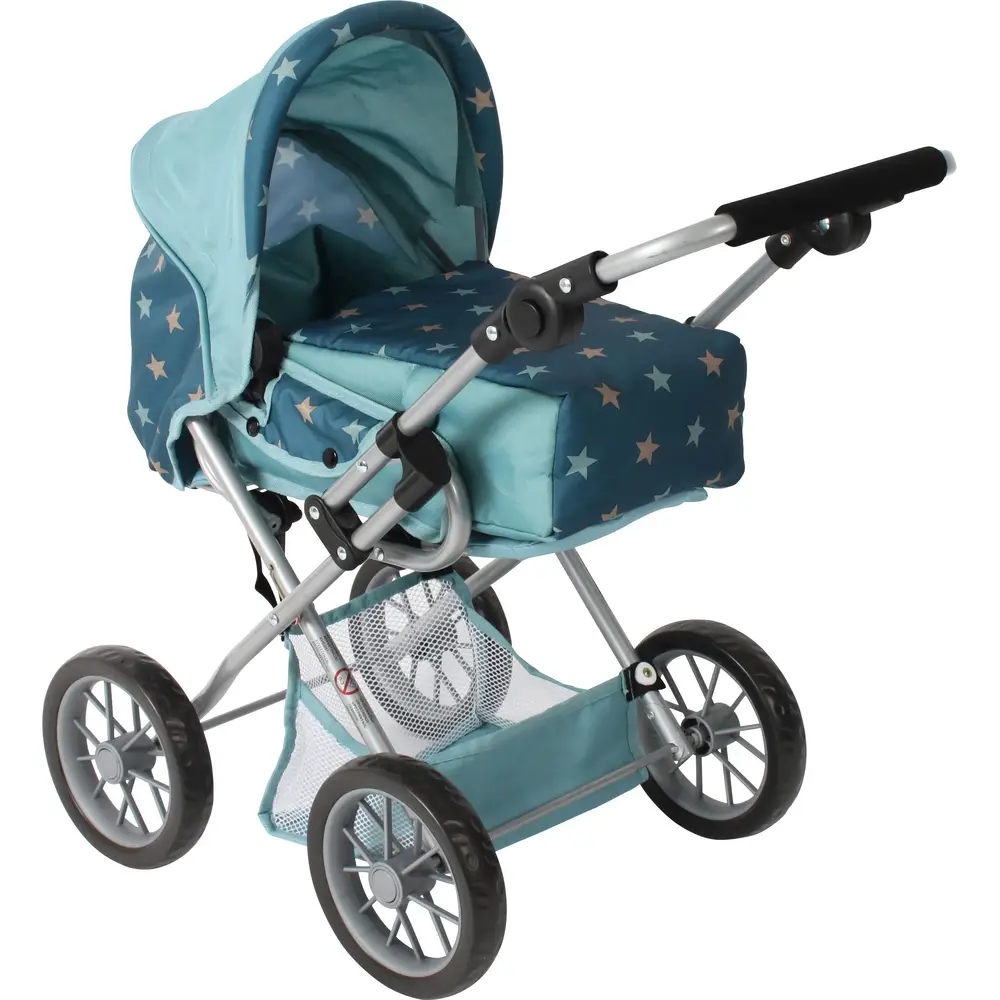 Bayer Chic 2000 poppenwagen combi Leni turquoise verstelbare duwstang