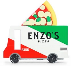 Candylab voiture jouet Pizza Bus - Candycar Vans - van rétro en bois