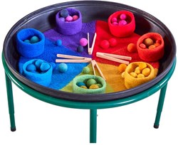 Cosy Tapis de Jeu Arc-en-ciel en Feutre pour Bac Profond et Jeu Sensoriel