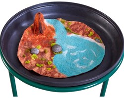 Cosy tapis en feutre 3D volcan tapis de jeu pour dinosaures