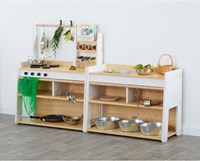 Cosy keukeneiland houten speelgoed keuken met opbergruimte