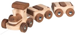 Goki train en bois Amsterdam - train jouet avec blocs de construction