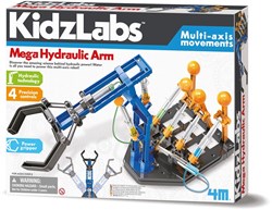DAM 4M Kidzlabs : MEGA HYDRAULIC ARM 48x28cm (assemblé), instructions détaillées incluses, boîte 37.5x28.5x6.5cm, 5+.